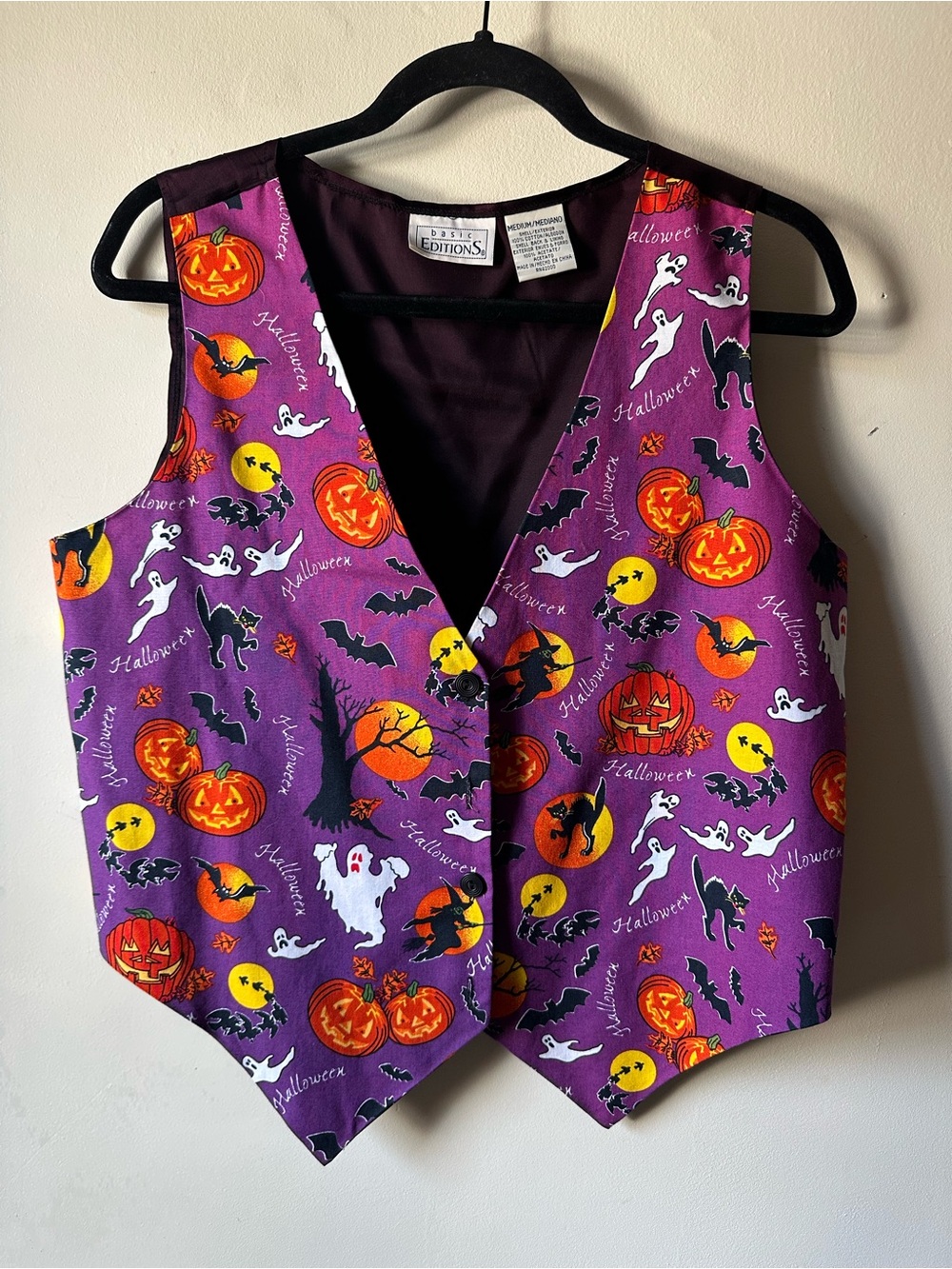 Vintage 90s Basic Editions Halloween Vest Teacher